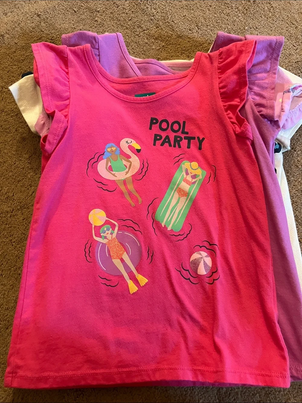 Gymboree Girls Mixed Short Sleeve Tops - Pink, White, Navy, Purple